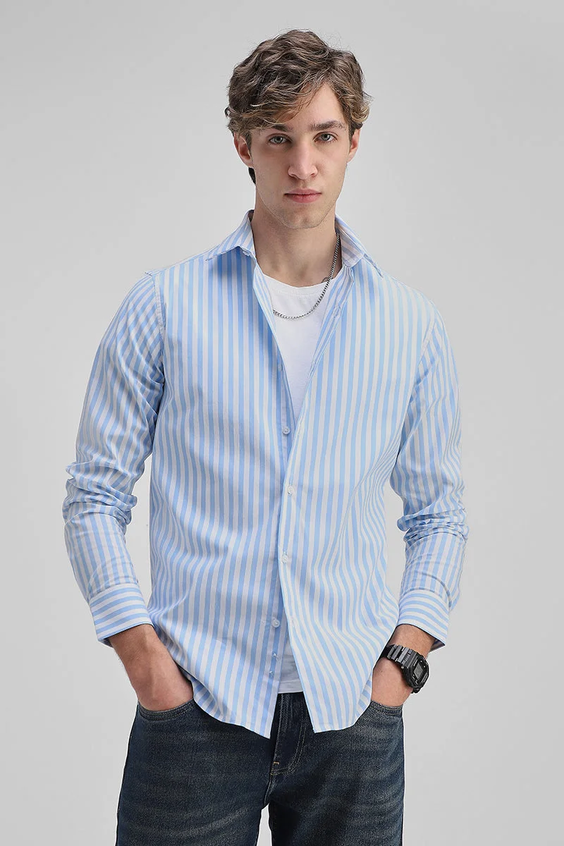 SNITCH Slim Fit Stretch Stripes Shirt
